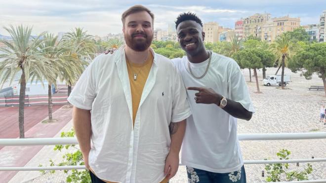 Ibai Llanos, junto a Vinicius Jr, jugador del Real Madrid (foto: Ibai Llanos instagram)