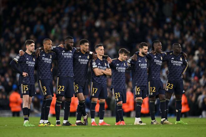 El Real Madrid durante la tanda de penaltis ante el Manchester City (Cordon Press)