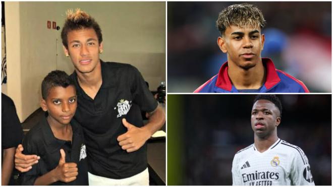 Neymar Jr, Rodrygo Goes, Lamine Yamal y Vinicius Jr (Fotos: redes sociales y CP)