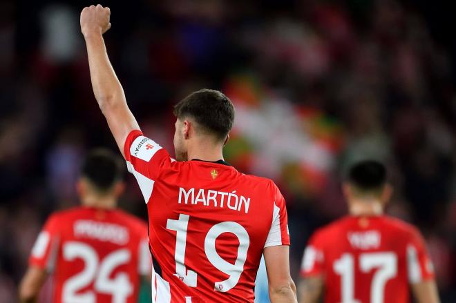 Gol y reivindicación de Javi Martón ante el Viktoria en San Mamés (Foto: Athletic Club).