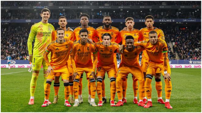 El once inicial del Real Madrid frente al Espanyol. (Foto: @real madrid)