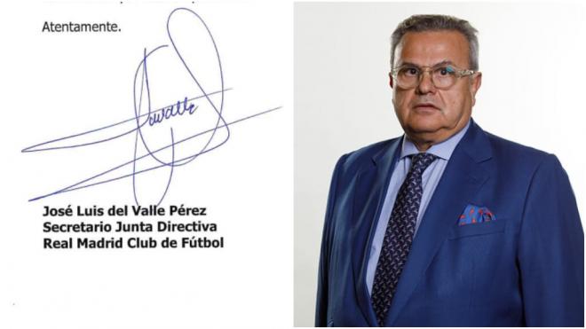 José Luis del Valle Pérez, firmante de la carta del Real Madrid