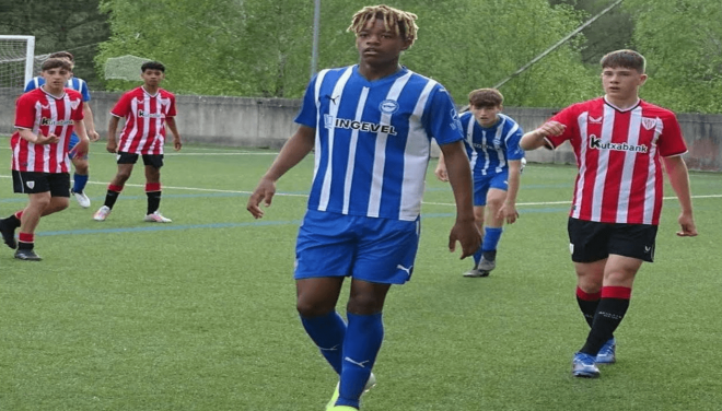 Christian Imga con el Alavés. Foto: Talentos Españoles.