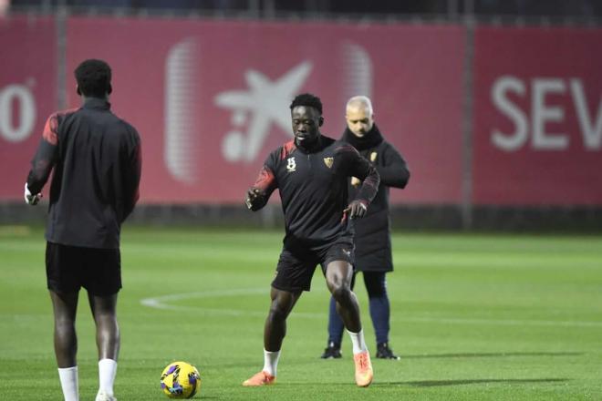 Akor Adams, en el entrenamiento de este martes (Foto: Kiko Hurtado).