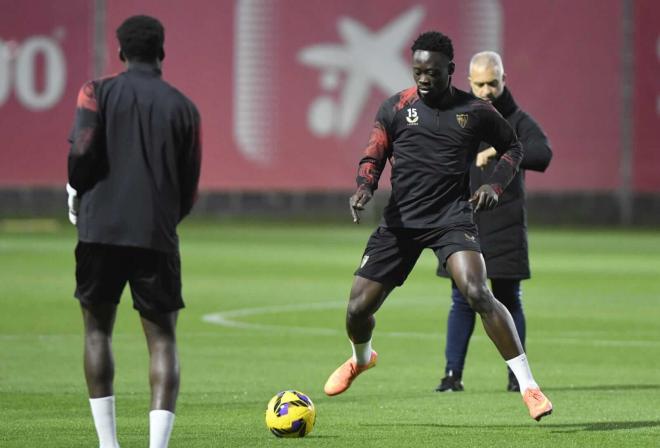 Akor Adams, en el entrenamiento de este martes (Foto: Kiko Hurtado).