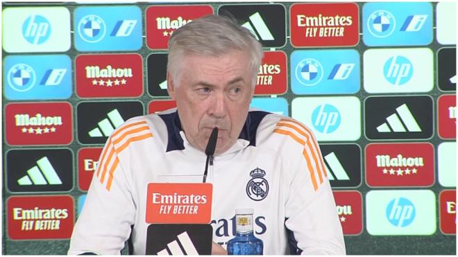 Carlo Ancelotti, en rueda de prensa.