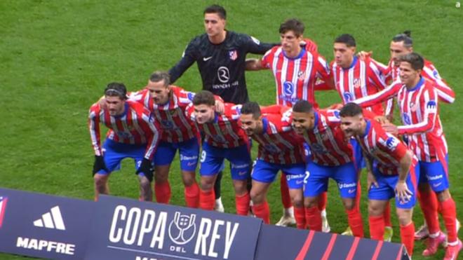 Once del Atlético de Madrid ante el GEtafe (captura: RTVE).