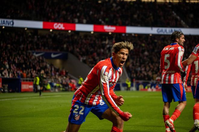 Giuliano Simeone celebra un gol frente al Getafe (Cordon Press)