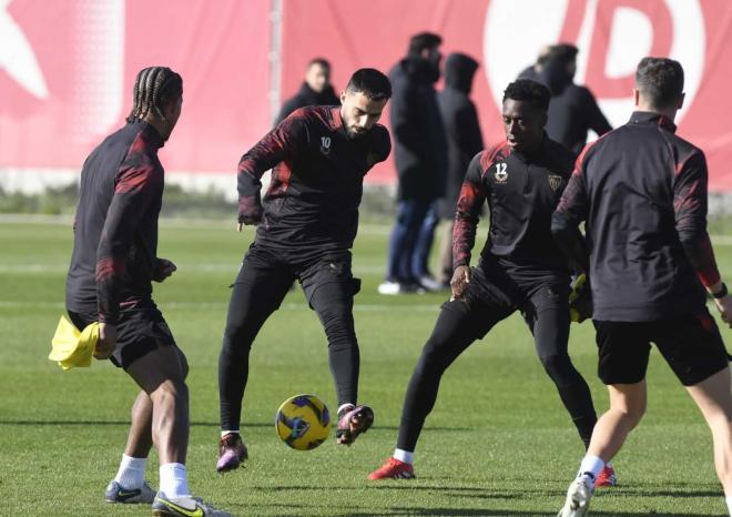 Suso, en el entrenamiento de este miércoles (Foto: Kiko Hurtado).