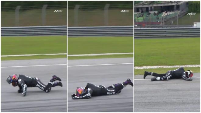 La caída de Jorge Martín durante los test en Sepang (MotoGP)