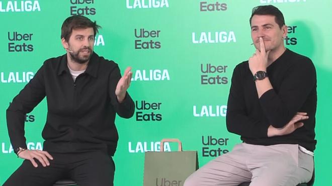 Piqué y Casillas, en un acto de Uber Eats