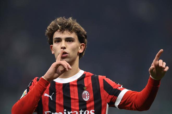 Joao Félix celebra su primer gol con el AC Milan (Foto: CordonPress).