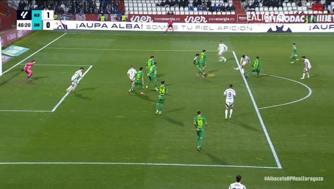 El primer gol del Albacete al Zaragoza.