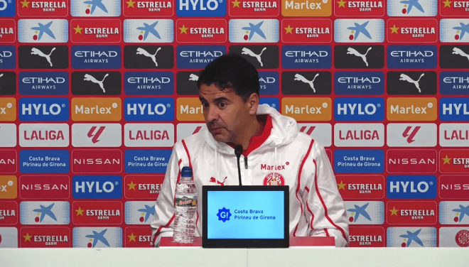 Míchel, en la rueda de prensa previa al Athletic-Girona.