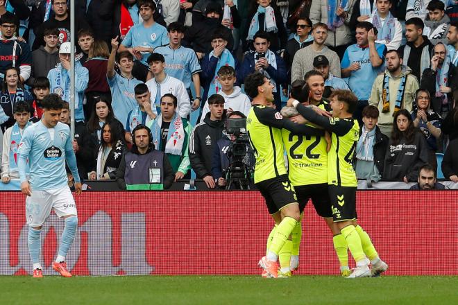 Antony celebra su golazo en Vigo (Foto: EFE).