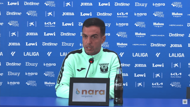 Borja Jiménez, en rueda de prensa con el Leganés.