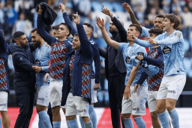 Los jugadores del Celta celebran la victoria ante el Betis (Foto: LaLiga).