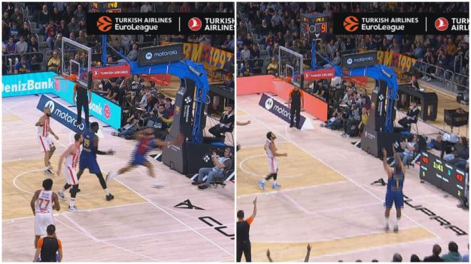 Justin Anderson buscó el rebote y consiguió el triple que puso por delante al Barcelona en la Eur