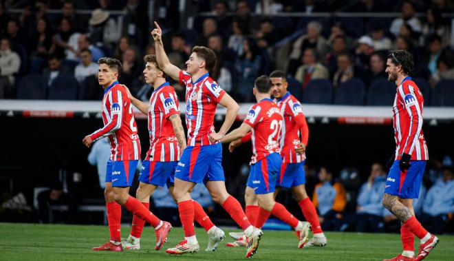 Julián Álvarez celebrando su gol en el derbi (Foto: ATM).