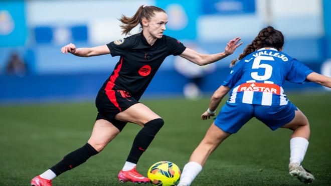 Graham Hansen, durante el Barcelona ante el Espanyol(FC Barcelona Femeni).