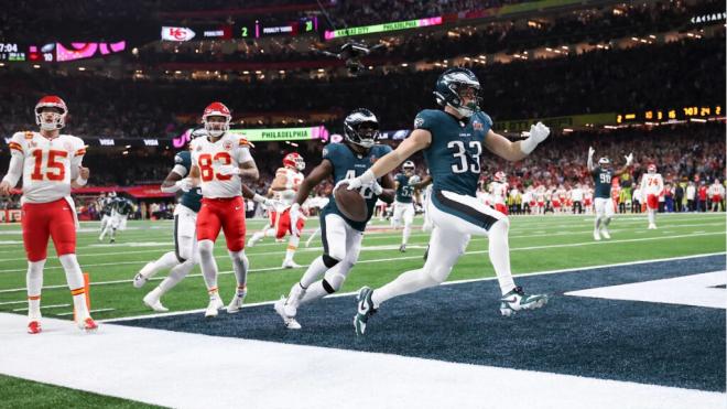 Touchdown de los Philadelphia Eagles en la Super Bowl (Europa Press)