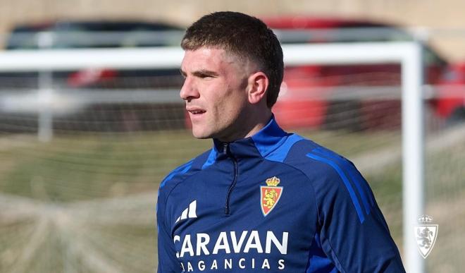 Raúl Guti, en un entrenamiento con el Real Zaragoza (Foto: RZ).