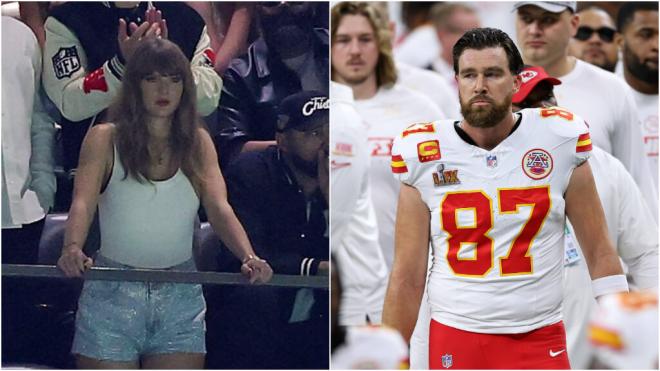 Fotomontaje de Taylor Swift y Travis Kelce en la Super Bowl 2025 (Fuente: Cordon Press)