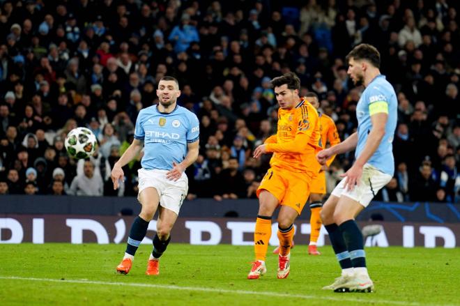 Brahim Díaz en el momento del gol ante el City (Cordon Press)