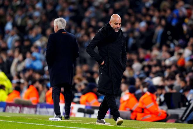 Pep Guardiola, en el Manchester City-Real Madrid (FOTO: Cordón Press).