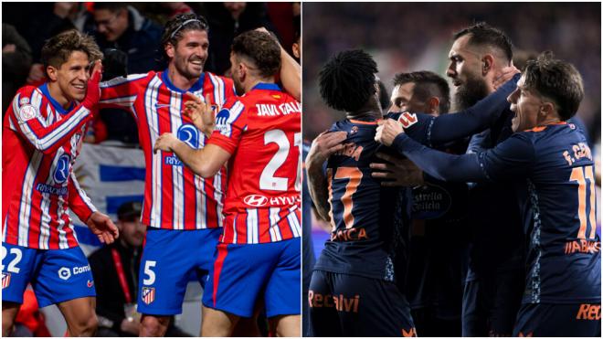 Fotomontaje de los jugadores del Atlético de Madrid y del Celta de Vigo (Fuente: Cordon Press)