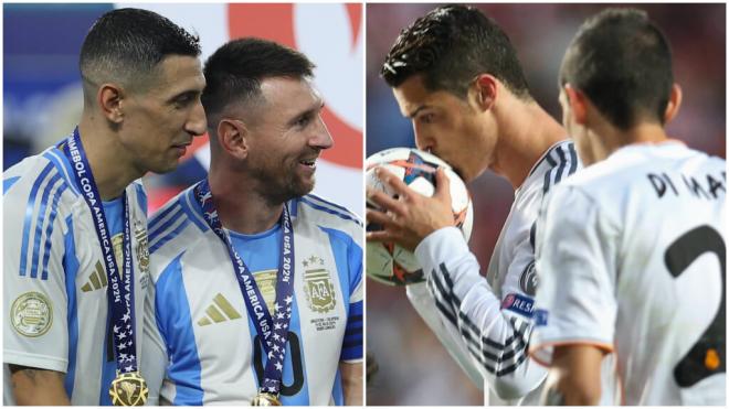 Di María con Cristiano Ronaldo y Leo Messi (Cordon Press)