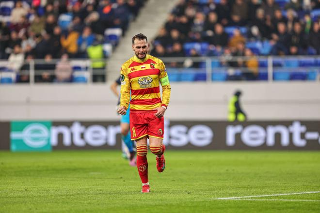 Jesús Imaz celebra uno de sus goles en el TSC-Jagiellonia Bialystok (Foto: Cordon Press).