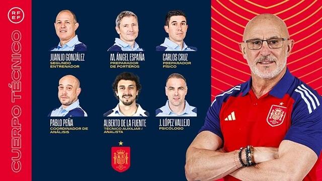 El nuevo cuerpo técnico de la Selección tras la marcha de Pablo Amo (Foto: RFEF).