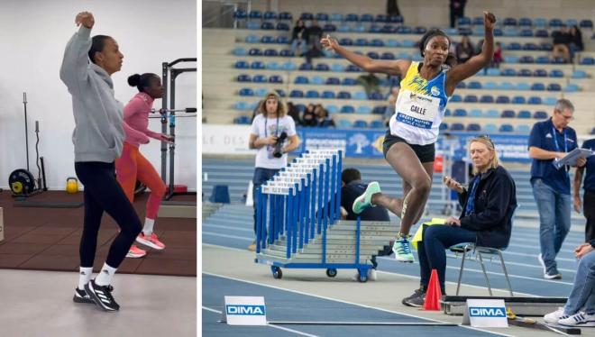 Sokhna Gallé, con Ana Peleteiro y durante un Campeonato de Francia (Foto: Europa Press).