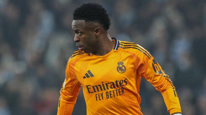 Vinicius Jr durante el partido ante el Manchester City