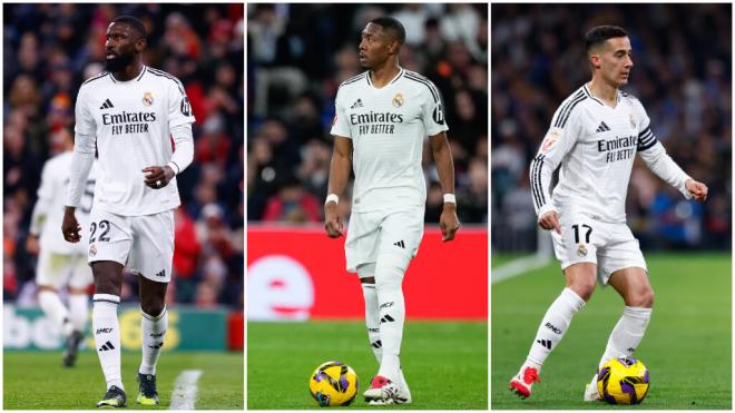 Antonio Rüdiger, David Alaba y Lucas Vázquez. (Foto: Europa Press)