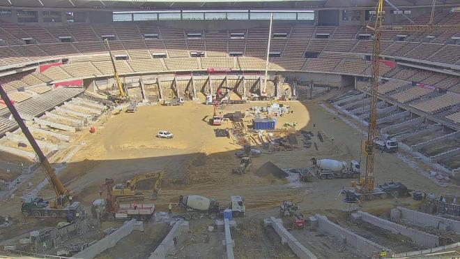 Así están las obras del Estadio de La Cartuja a 14 de febrero.