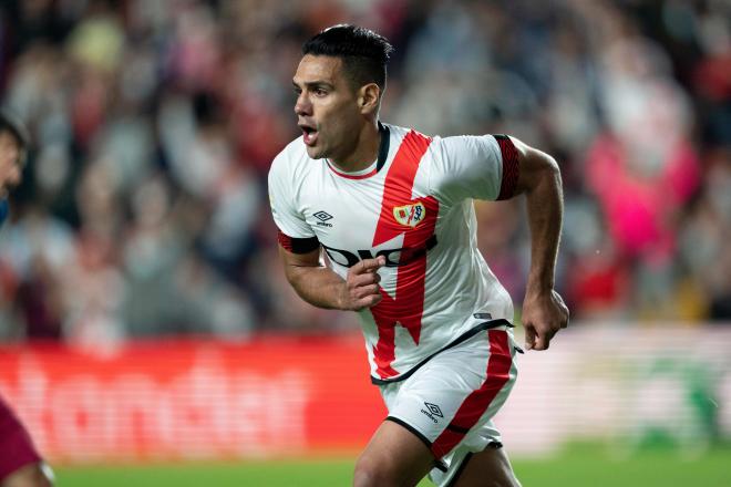 Falcao celebrando su gol ante el Rayo Vallecano (Cordon Press)