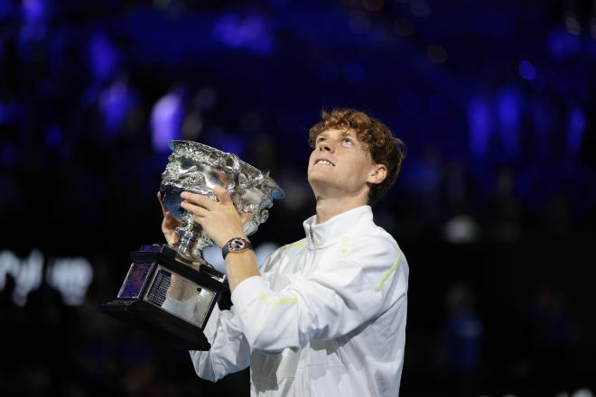 Jannik Sinner tras ganar el Open de Australia (Foto: Cordon Press).