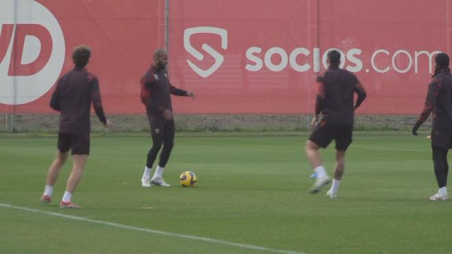 Marcao, en el entrenamiento de este sábado.