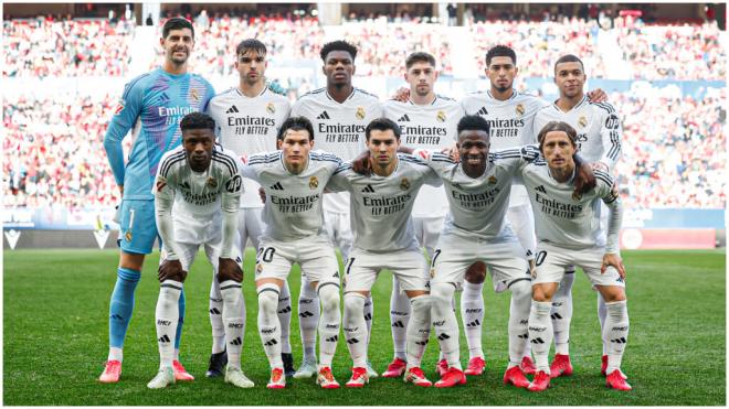 EL once inicial del Real Madrid frente al Osasuna. (Foto: @realmadrid)