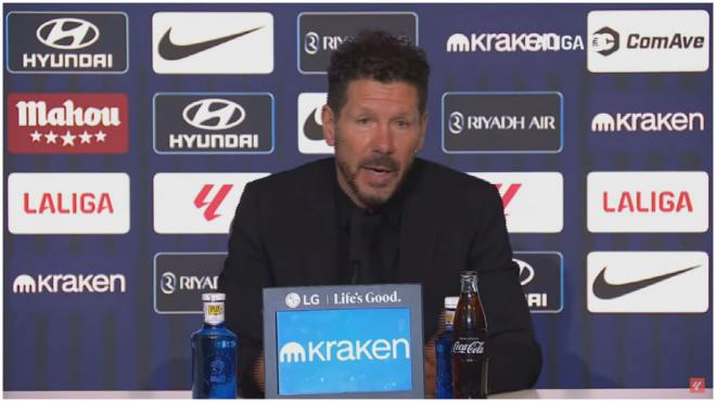 Simeone, en rueda de prensa.