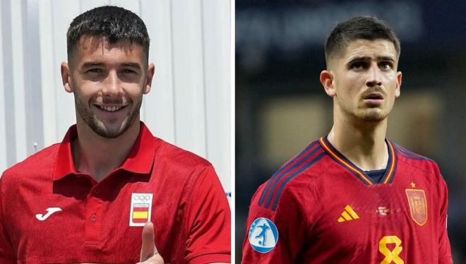 Joan García y Oihan Sancet, con la Selección Española.