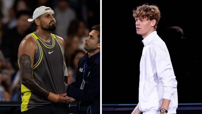 Nick Kyrgios y Jannik Sinner, en el Open de Australia 2025 (Fotos: Cordon Press).