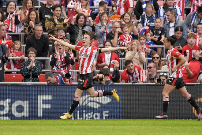 Gol de Ane Azkona en el derbi femenino de San Mamés (Foto: Giovanni Batista).