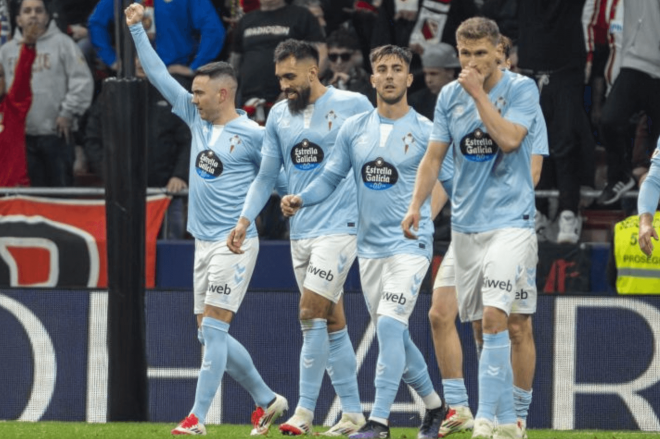 Iago Aspas celebra su gol en el Metropolitano (Foto: RC CElta).