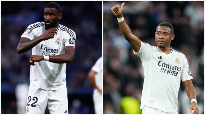 Antonio Rüdiger y David Alaba en el Bernabéu (Fotos: Europa Press)