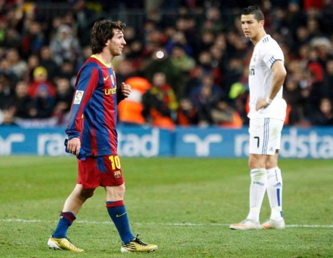 Leo Messi y Cristiano Ronaldo en el Clásico de 2010 (Foto: redes sociales)