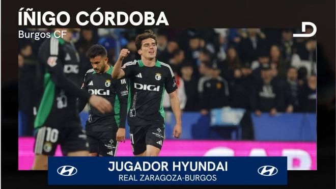 Íñigo Córdoba celebra su golazo en el Real Zaragoza-Burgos.