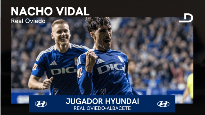 Nacho Vidal, Jugador Hyundai del Real Oviedo-Albacete.